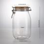 1650ml 58oz 3pcs Wide Mouth Wholesale Food Grade Mason Plastic Ball Jars with bamboo Wood Lids